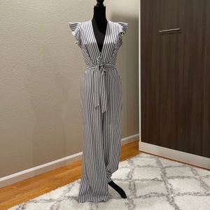 Blue Striped Jumpsuit